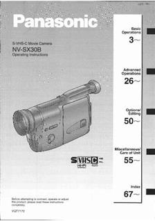 Panasonic NV SX 30 B manual. Camera Instructions.